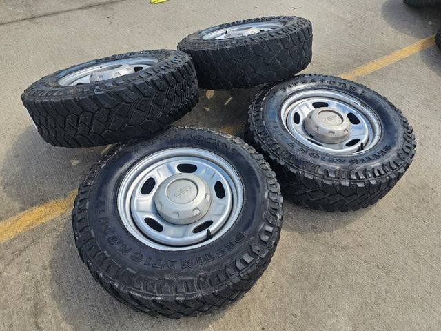 17" Ford F-250 F-350 OEM 3828 wheels rims tires FIRESTONE DESTINATION M/T2 Texas Truck Tire