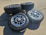 18" GMC Sierra AT4X Chevy Silverado 2500 3500 OEM 5949 wheels rims HANKOOK M/T2 Texas Truck Tire