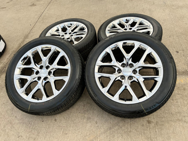 22" GMC Yukon Sierra DENALI OEM 14078 wheels rims CHROME 2023 2024 2025 2026 NEW Texas Truck Tire