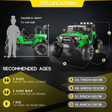 Electric 2-Seater Kids Jeep with 400W Motor, LED Lights, and 24V Battery