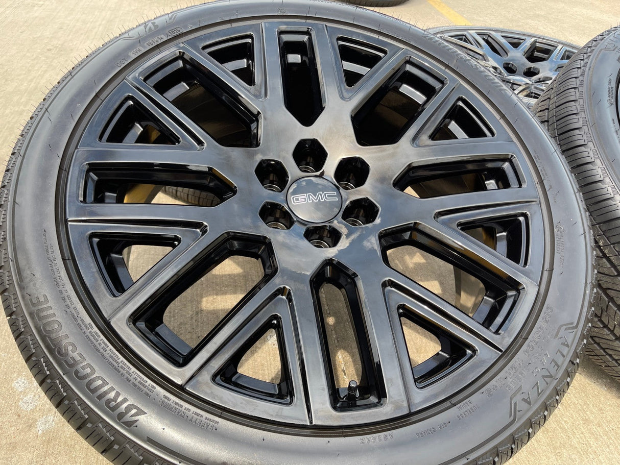 24" GMC Yukon Sierra DENALI OEM wheels rims black 2022 2023 2024 2025 2026 NEW Texas Truck Tire