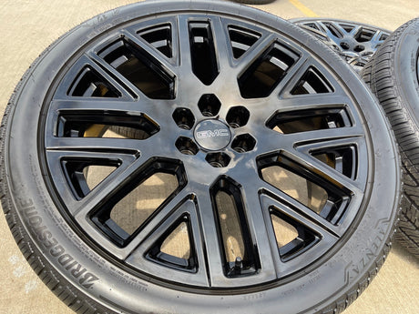 24" GMC Yukon Sierra DENALI OEM wheels rims black 2022 2023 2024 2025 2026 NEW Texas Truck Tire