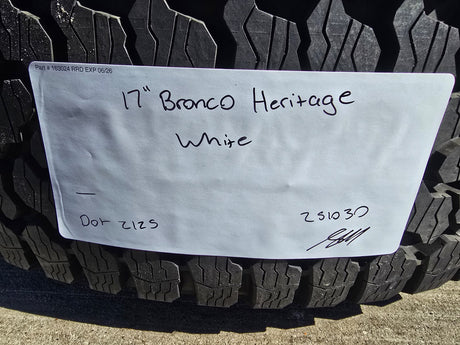 17" Ford Bronco HERITAGE Stroppe Edition 10463 OEM wheels rims white 2026 NEW Texas Truck Tire