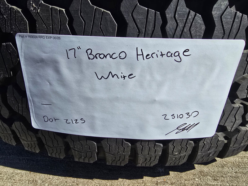 17" Ford Bronco HERITAGE Stroppe Edition 10463 OEM wheels rims white 2026 NEW Texas Truck Tire