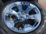 20" Dodge Ram 1500 OEM Laramie CHROME 2680 wheels rims 2025 2026 BRIDGESTONE NEW Texas Truck Tire