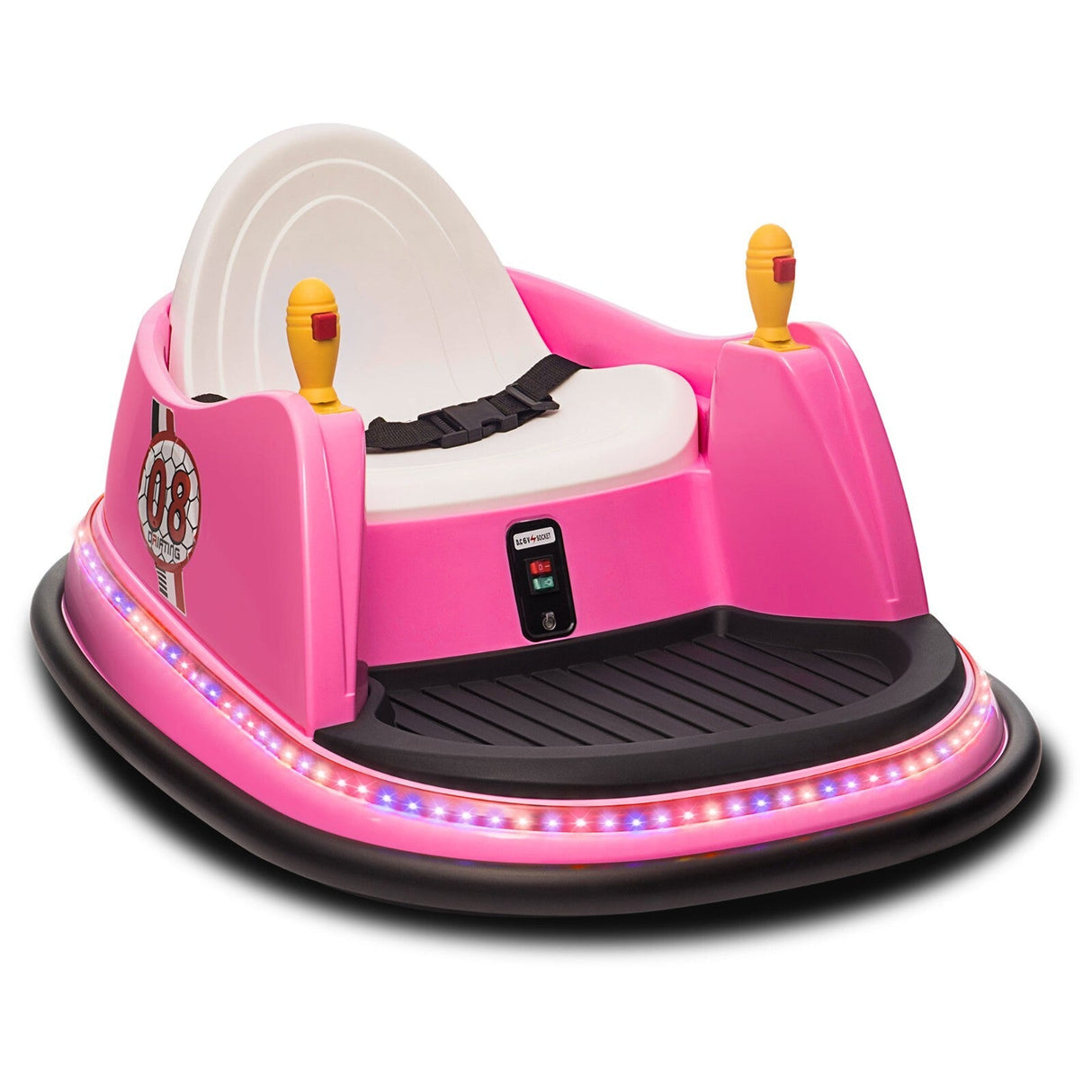 6V Pink Toddler Ride-On Bumper Car with Remote Control and 360° Spin