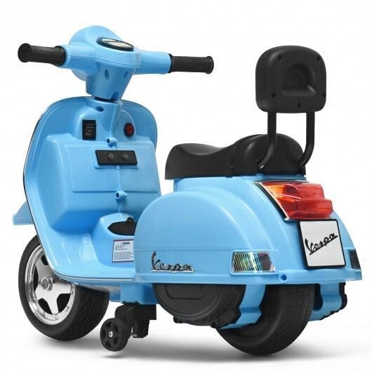 6V Kids Vespa Scooter Motorcycle for Toddlers in Dark Blue