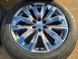 22" GMC Yukon Chevy Tahoe Escalade OEM chrome 95513 wheels rims BRIDGESTONE Texas Truck Tire