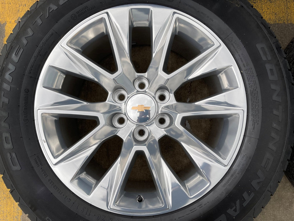 20" Chevy Tahoe Silverado 5920 OEM wheels rims GMC Yukon 2025 2026 CONTINENTAL Texas Truck Tire