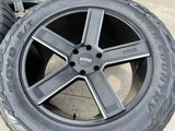 22x9 22" KMC Duece KM702 Chevy Silverado RAM wheels rims 6x139 6x5.5 tires TOYO Texas Truck Tire