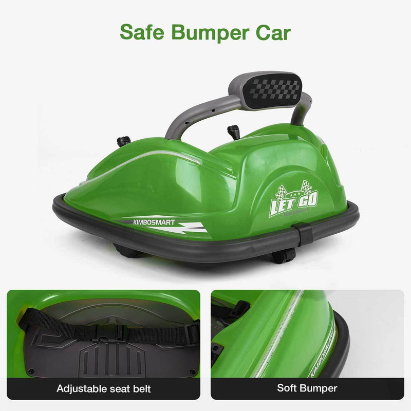 Kimbosmart Electric Bumper Car for Kids - Remote Controlled 360° Spin Ride-On