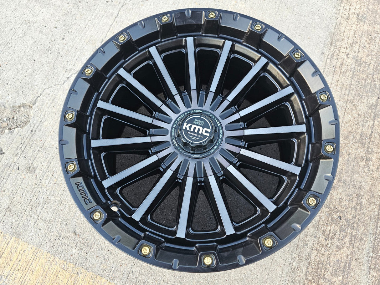 17x9 KMC Signal KM102 Ram 1500 Jeep Wrangler Gladiator rim wheel 5x127 5x139 Texas Truck Tire