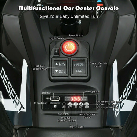 12 Volt Children's Electric Four-Wheeler ATV Quad with MP3 Player and LED Illumination