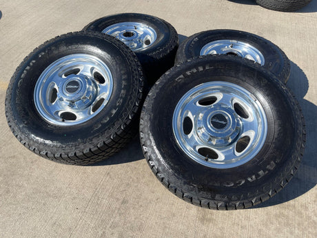 16" Ford F-250 F-350 Excursion OEM 3408 polished wheels rims tires Texas Truck Tire