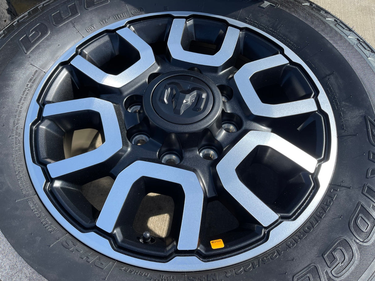 18" Ram 2500 3500 LARAMIE OEM 2694 wheels rims 2024 2025 2026 BRIDGESTONE A/T Texas Truck Tire
