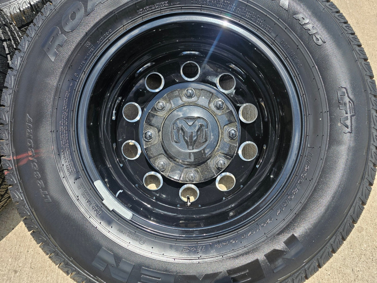 17" Dodge Ram 3500 Dually Laramie wheels rims 2706 2707 OEM black 2024 2025 NEW Texas Truck Tire