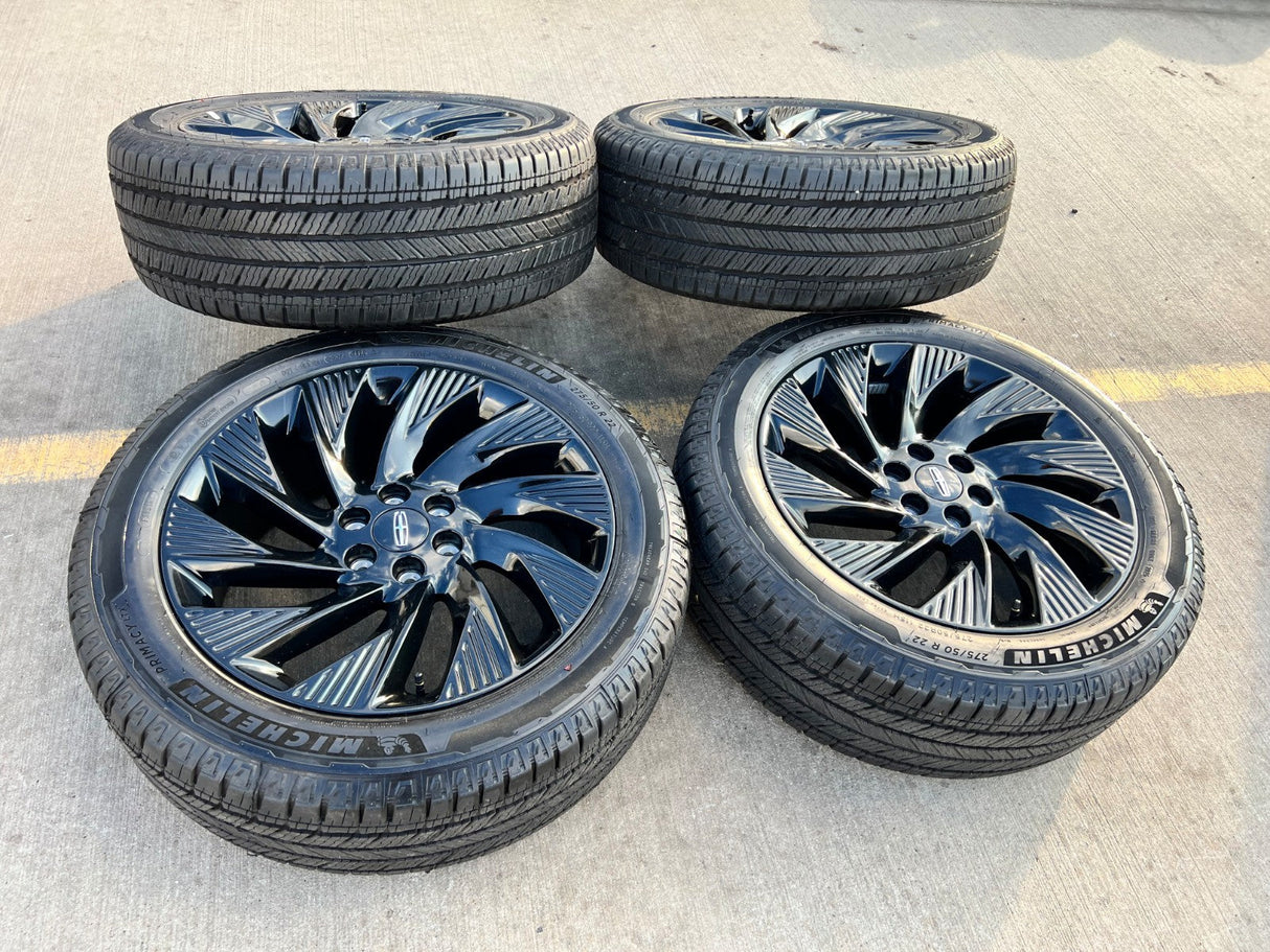 22" Lincoln Navigator OEM 10665 rims wheels BLACK LABEL 2025 2026 MICHELIN NEW Texas Truck Tire