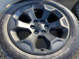20" Dodge Ram 1500 OEM Laramie Black 2680 wheels rims 2025 2026 FALKEN A/T3 NEW Texas Truck Tire