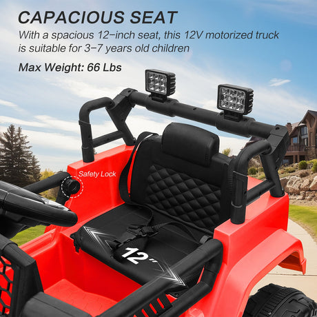12V Battery-Powered Kids Ride-On Off-Road Truck Toy with Parent Remote Control