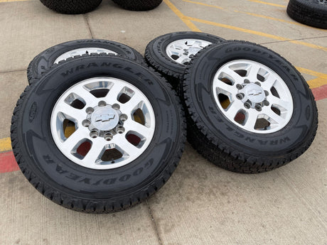 18" Chevy Silverado GMC Sierra 2500 3500 OEM 5502 wheels rims tires GOODYEAR Texas Truck Tire