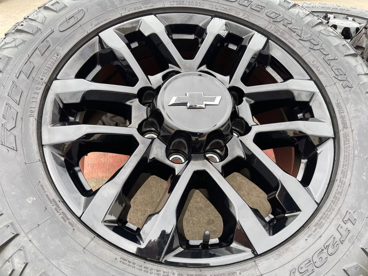 20" Chevy Silverado Trail Boss GMC AT4 2500 OEM 94030 wheels rims NIRTO 34" Texas Truck Tire