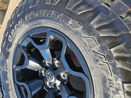 18" Dodge Ram 1500 TRX RHO Black OEM 66002 wheels rims TOYO A/T3 35" Texas Truck Tire