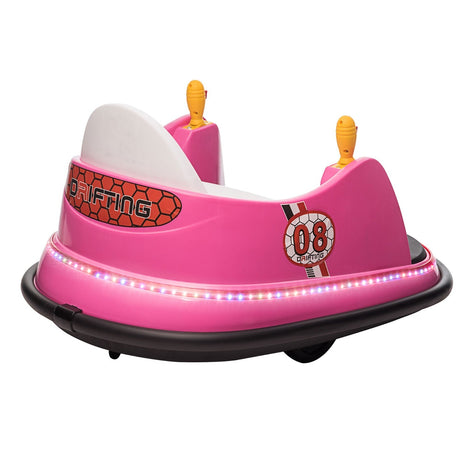 12V Kids Ride-On Bumper Car with Remote Control and 360° Spin Toddler Toy Pink