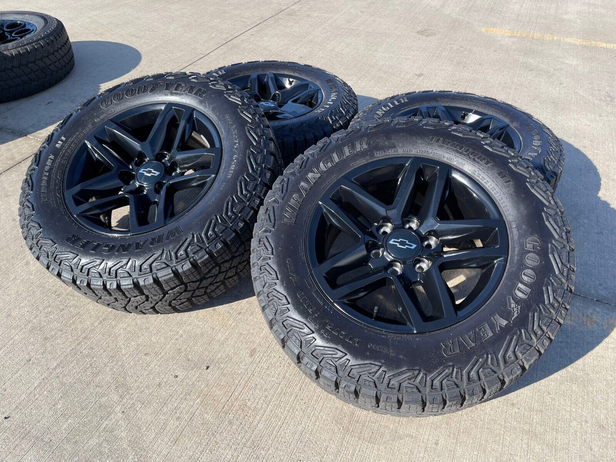 18" Chevy Silverado Tahoe ZR2 black OEM 5911 wheels rims 2024 2025 2026 NEW Texas Truck Tire