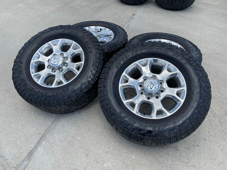 18" Ram 2500 3500 Laramie Power Wagon OEM wheels rims 2693 tires FALKEN A/T4 Texas Truck Tire