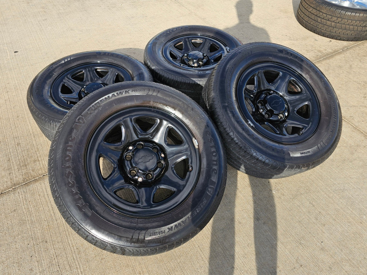17" Chevy Tahoe PPV OEM Police Package 8111 wheels rims tires FIRESTONE Texas Truck Tire