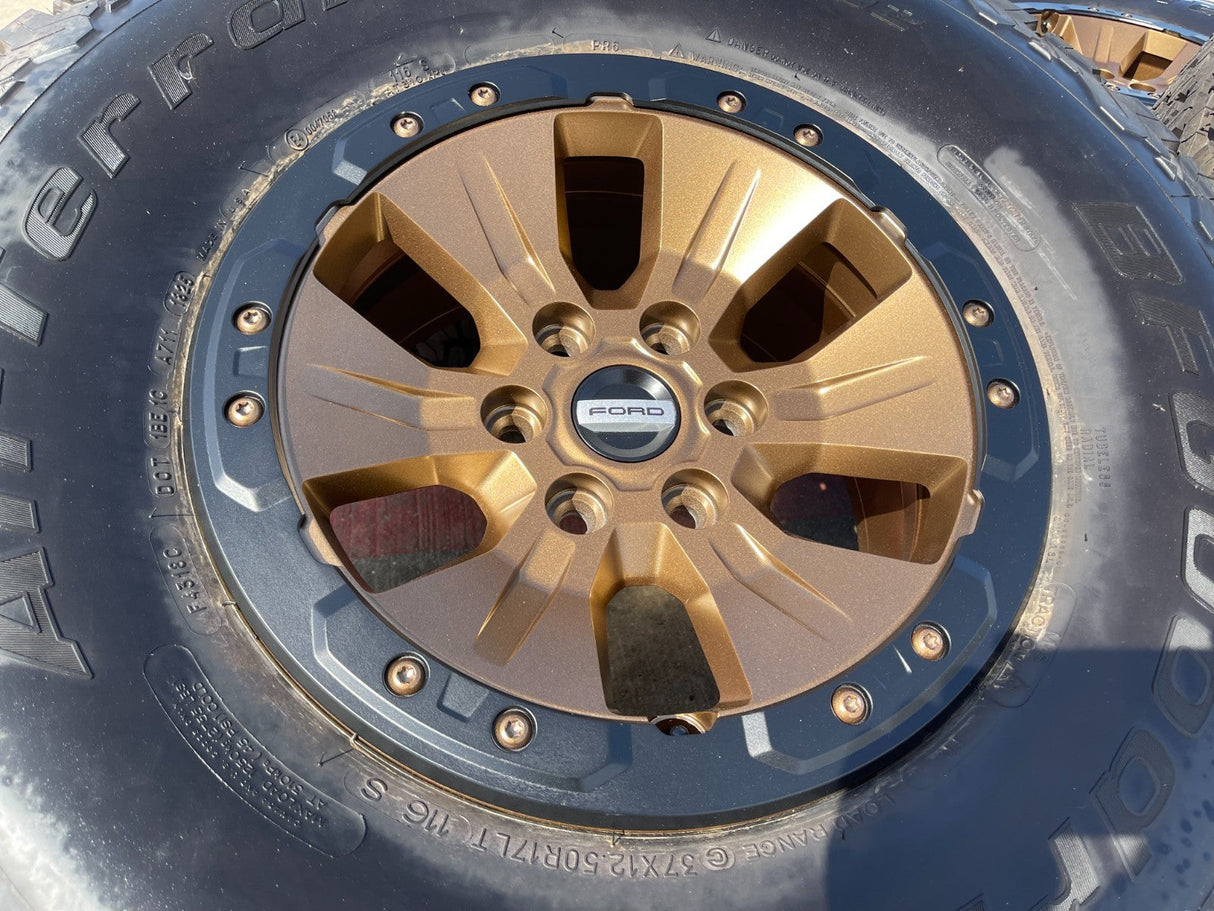 17" Ford F-150 Raptor OEM BEADLOCK 10114 BRONZE rims wheels tires BFG 37" NEW Texas Truck Tire