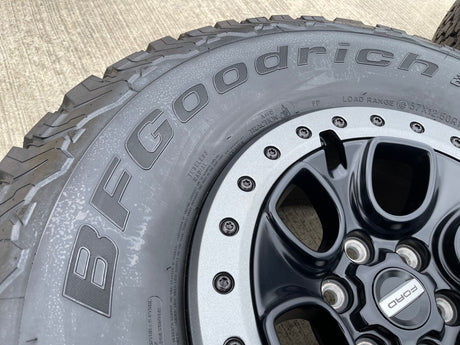 17" Ford F-150 Raptor OEM BEADLOCK rims wheels 10459 95210 BFG KO2 37" tires NEW Texas Truck Tire