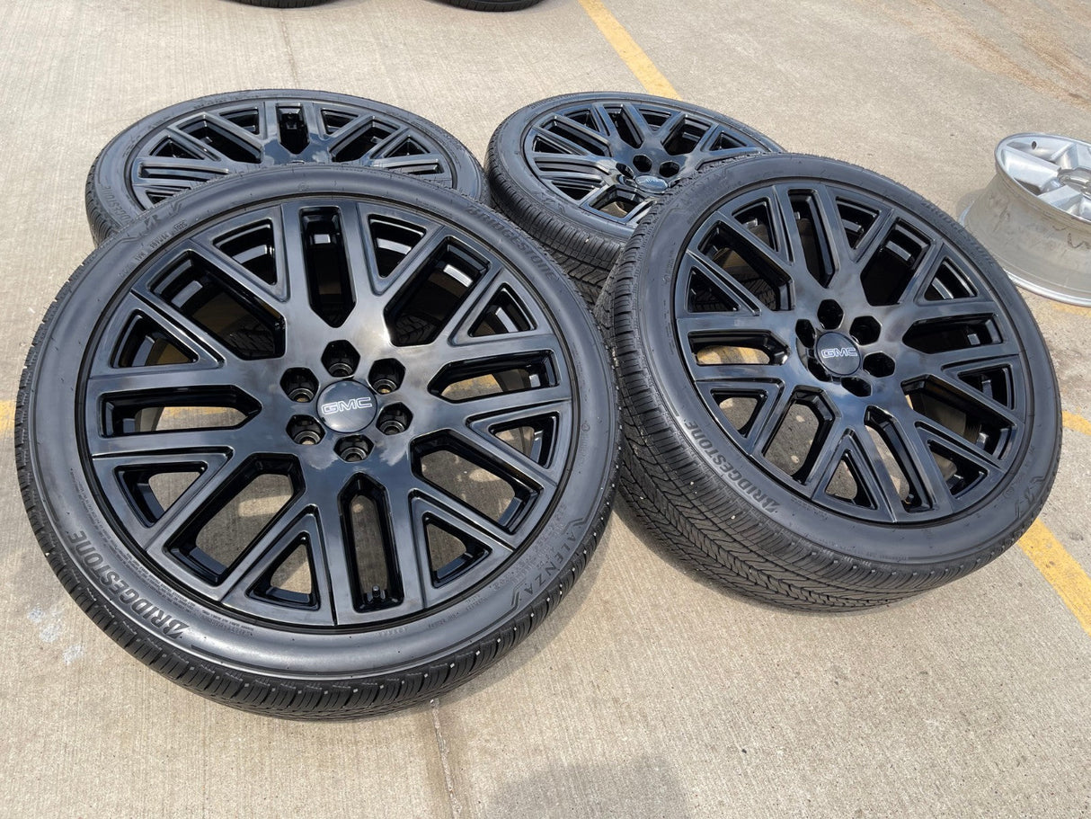 24" GMC Yukon Sierra DENALI OEM wheels rims black 2022 2023 2024 2025 2026 NEW Texas Truck Tire