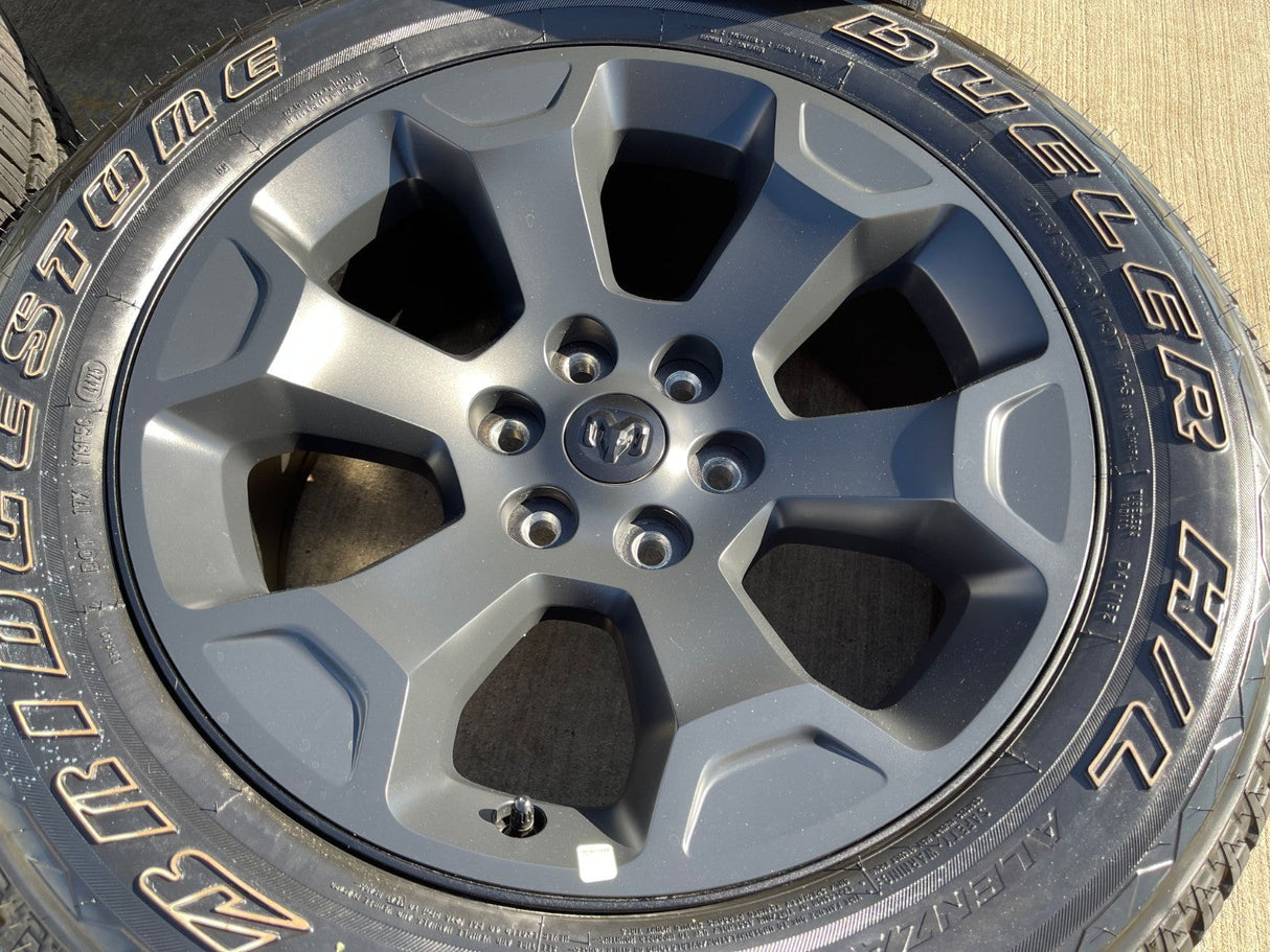 20" Dodge Ram 1500 OEM Laramie Black 2680 wheels rims tires 2024 2025 2026 NEW Texas Truck Tire