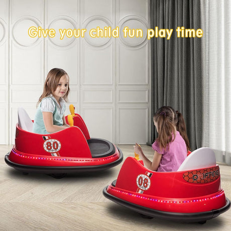 6V Electric Kids Ride-On Bumper Car with 360° Spin and Remote Control - Red Toddler Toy