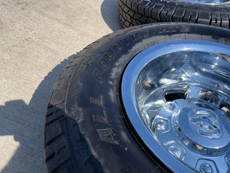 17" Dodge Ram 3500 Dually Laramie 8x200 wheels rims 2703 2704 OEM tires IRONMAN Texas Truck Tire