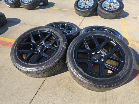 22" Dodge Ram 1500 OEM LIMITED Laramie wheels rims black 2725 2684 GENERAL Texas Truck Tire