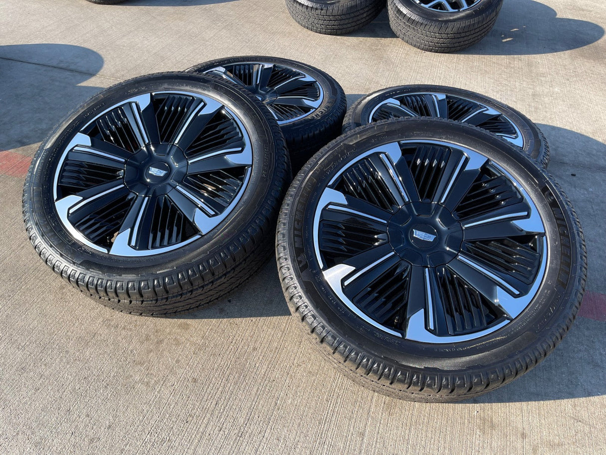 24" Cadillac Escalade IQ DEEP SPACE EV OEM wheels rims Hummer 2500 2025 2026 NEW Texas Truck Tire