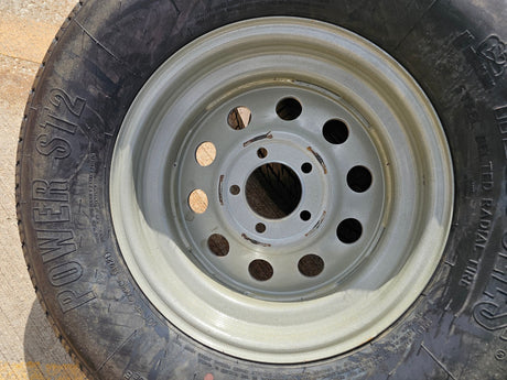 (1) 15x5 Dexstar Steel Trailer wheel rim tire 5x4.5 5x114.3 Texas Truck Tire