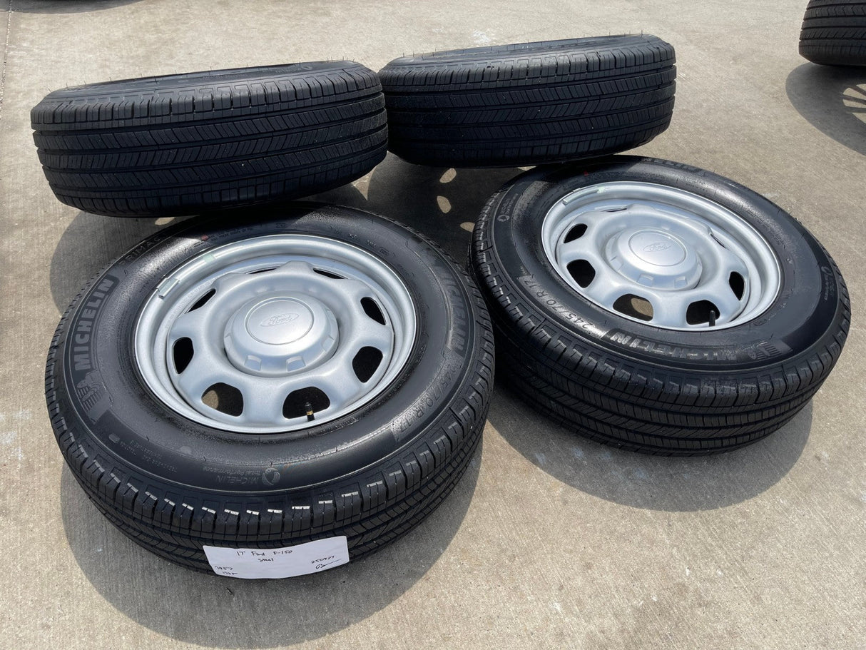 17" Ford F-150 OEM rims wheels 3857 tires steel 2023 2024 2025 2026 MICHELIN NEW Texas Truck Tire
