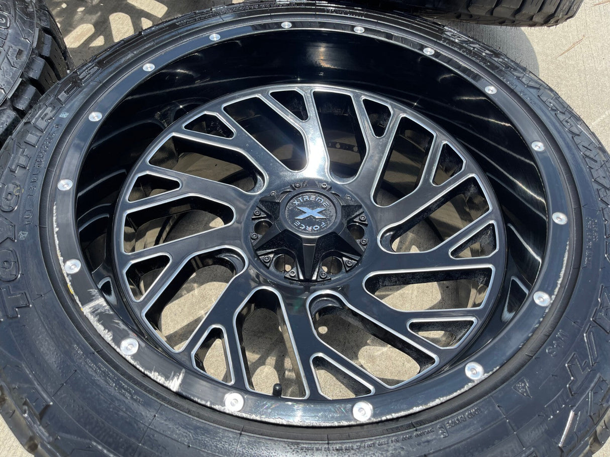 22x12 XTREME FORCE XF- 8 Chevy Silverado Ford F-150 RAM wheels rims 6x139 6x135 Texas Truck Tire