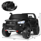 2-Seater Toyota Hilux Ride On Truck Car with Remote Control - Black