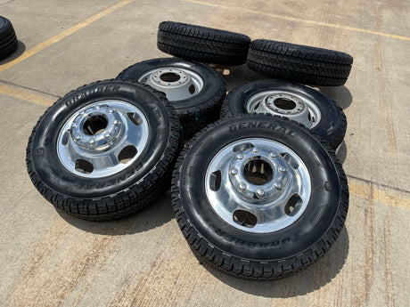 17" Ford F-350 Dually OEM 10477 10478 rims wheels 2024 2025 2026 GENERAL A/T NEW Texas Truck Tire