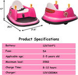 12V Electric Kids Ride-On Bumper Car with Remote Control and 360° Spin for Toddlers