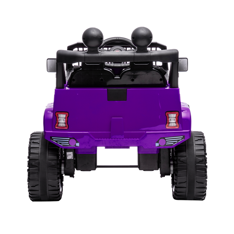 12V Kids Ride-on Truck with Parental Remote Control and LED Lights - Purple