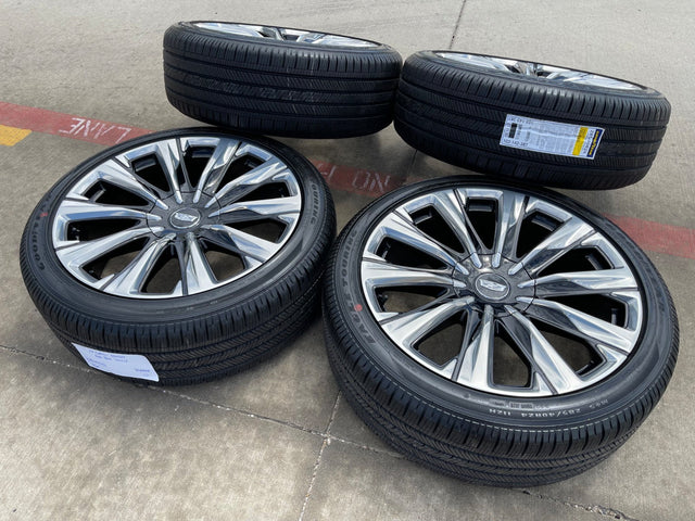 24" Cadillac Escalade PLATINUM OEM wheels rims V 2023 2024 2025 2026 2027 NEW Texas Truck Tire