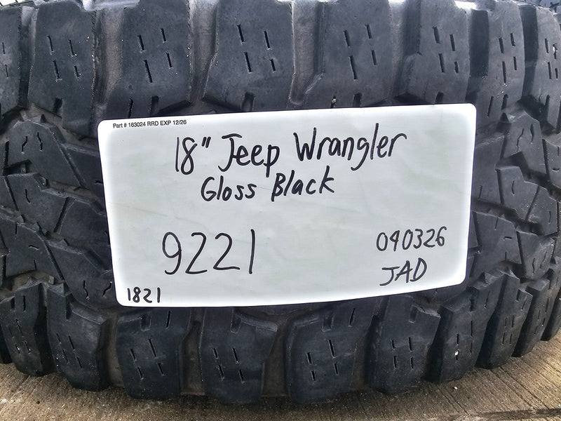 18" Jeep Wrangler Sahara OEM 9221 9255 wheels rims 2020 2021 2022 2023 2024 2025 Texas Truck Tire