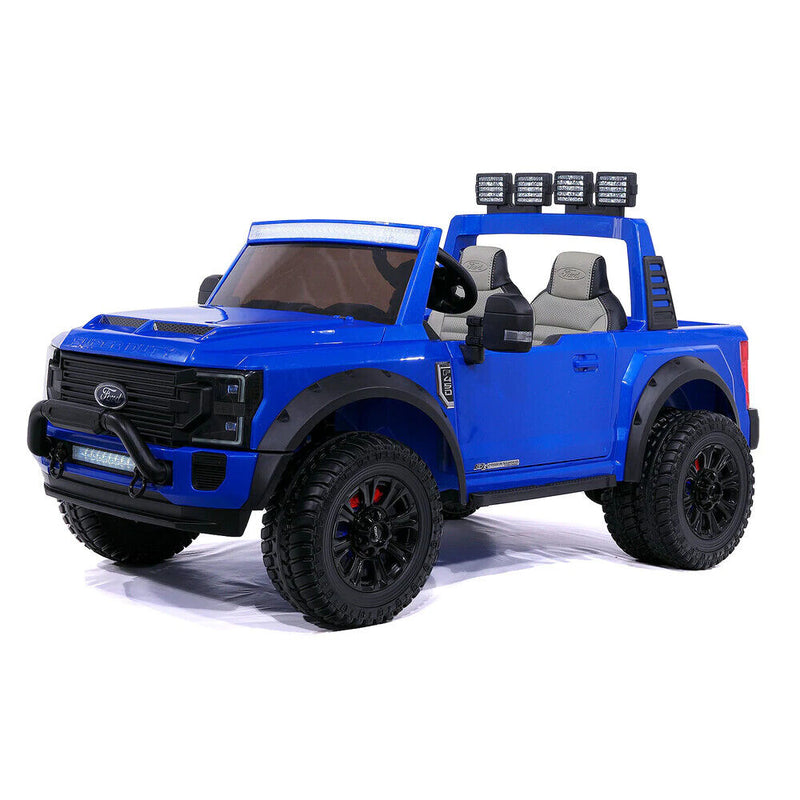 24V FORD F450 SPECIAL EDITION CHILDREN'S RIDE-ON TRUCK TOY 2 SEATS ILLUMINATED WITH REMOTE CONTROL-BLUE
