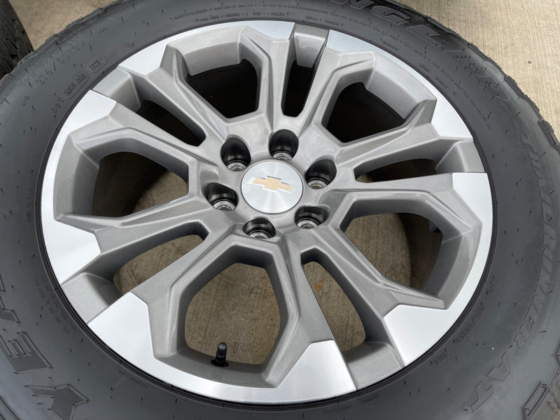 20" Chevy Tahoe Silverado OEM 14090 95417 wheels rims tires GOODYEAR A/T Texas Truck Tire