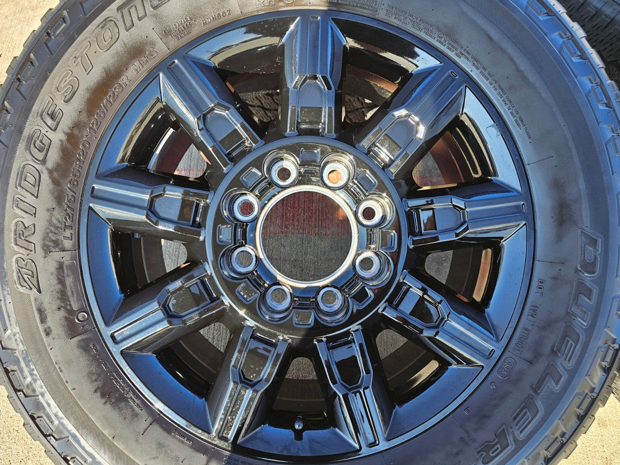 20" GMC Sierra DENALI 2500 3500 OEM 14137 5963 wheels rims Silverado tires A/T Texas Truck Tire